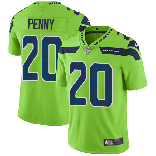 Nike Seahawks #20 Rashaad Penny Green Men's Stitched NFL Limited Rush Jersey - Click Image to Close
